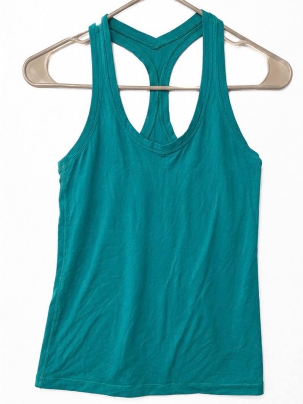 Lululemon Cool Racerback Tank Green Luon Stretch Yoga Top Size 4